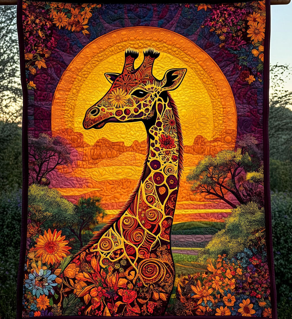 Majestic Giraffe Quilted Blanket Nice Bedding Sets Black Women Melanin Gifts