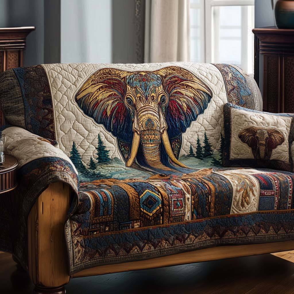 Majestic Herd Quilted Sofa Cover Couch Seat Covers Unique Elephant Gifts