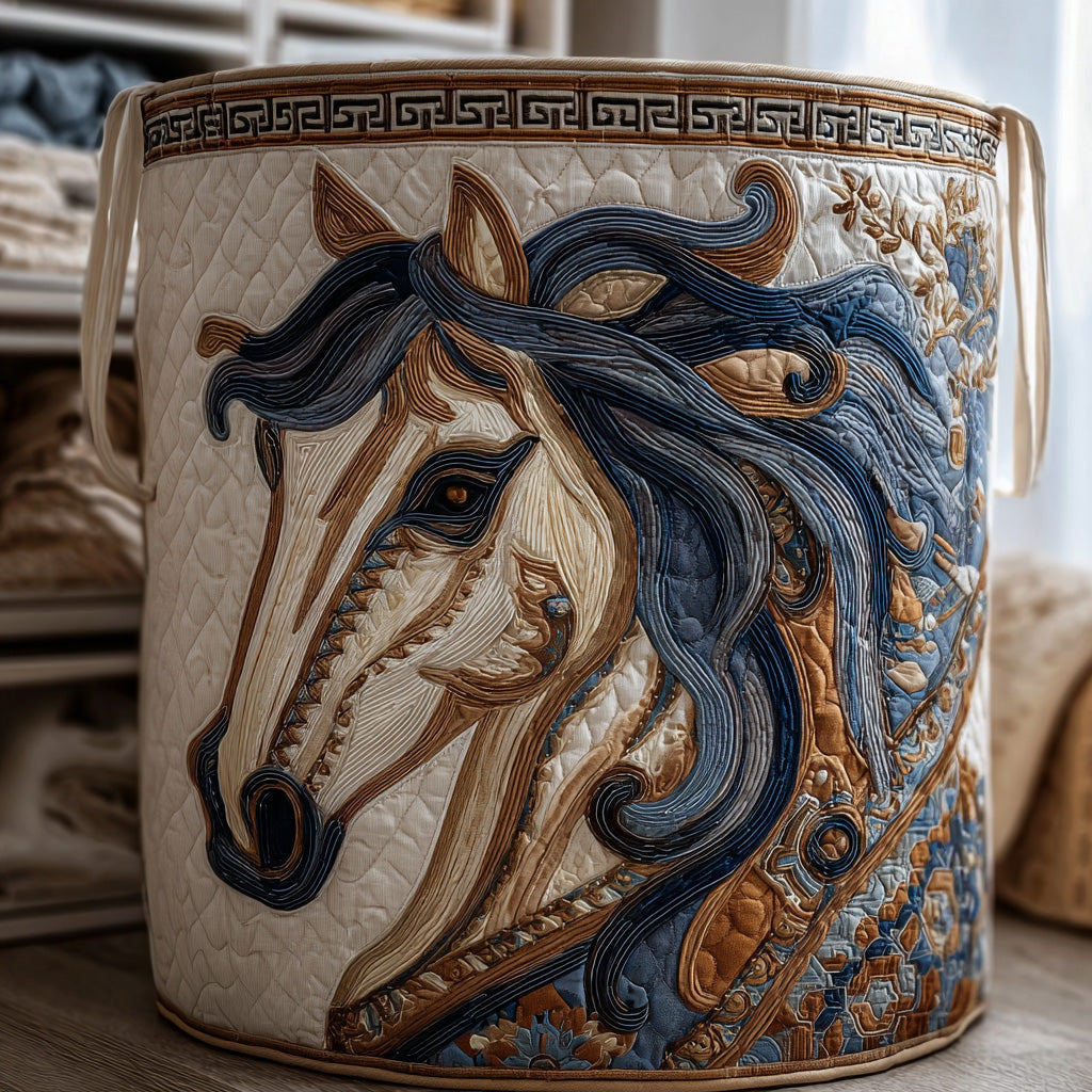 Majestic Hoof Quilted Laundry Basket Folding Laundry Hamper Native American Themed Gifts