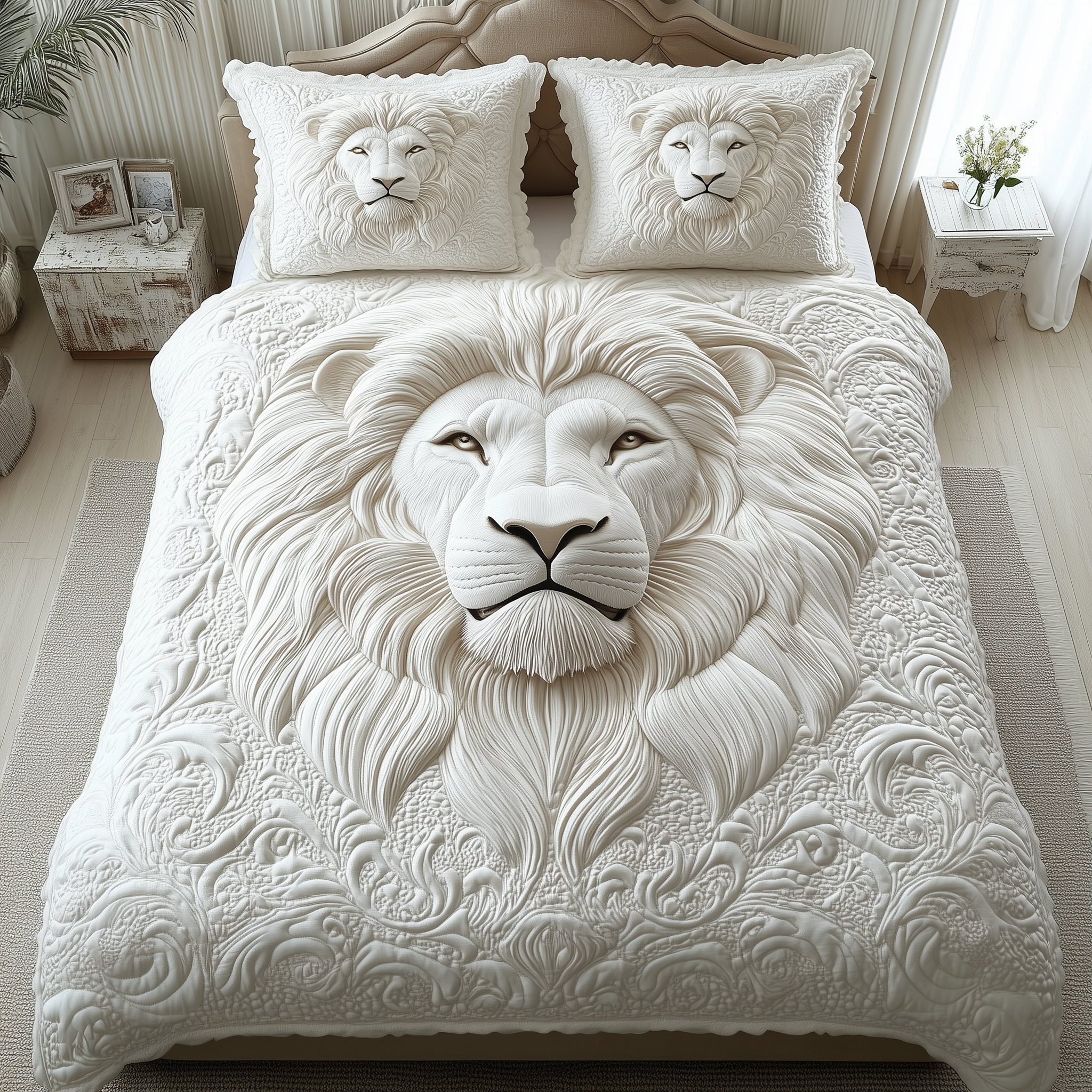 Majestic Lion King Quilted Bedding Set Comforter Sets Christmas Presents For Lion Lovers