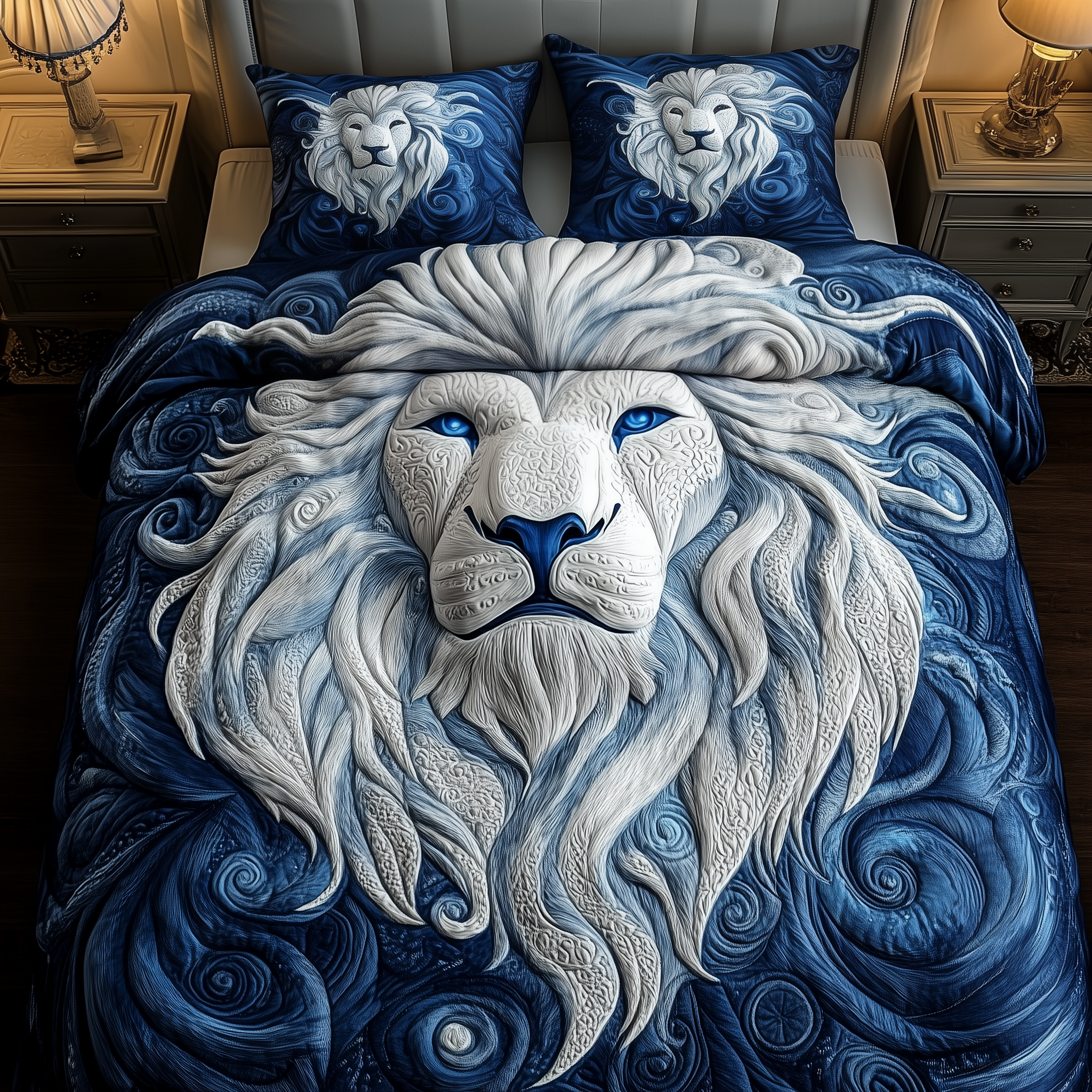 Majestic Lion Quilted Bedding Set Best King Bed Sheets Best Presents For Lion Lovers Birthday