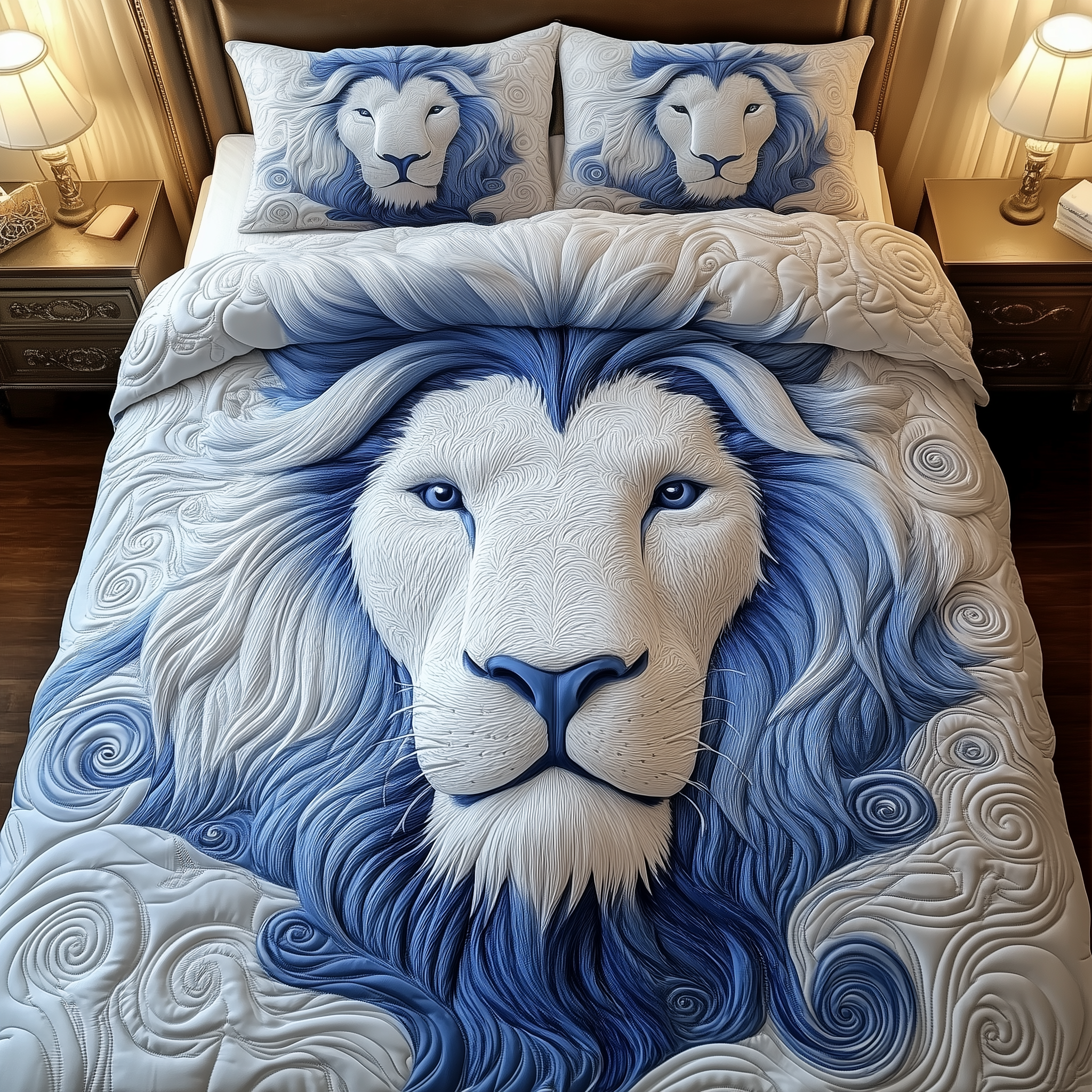 Majestic Lion Quilted Bedding Set Best King Bedding Sets Good LionThemed Gifts