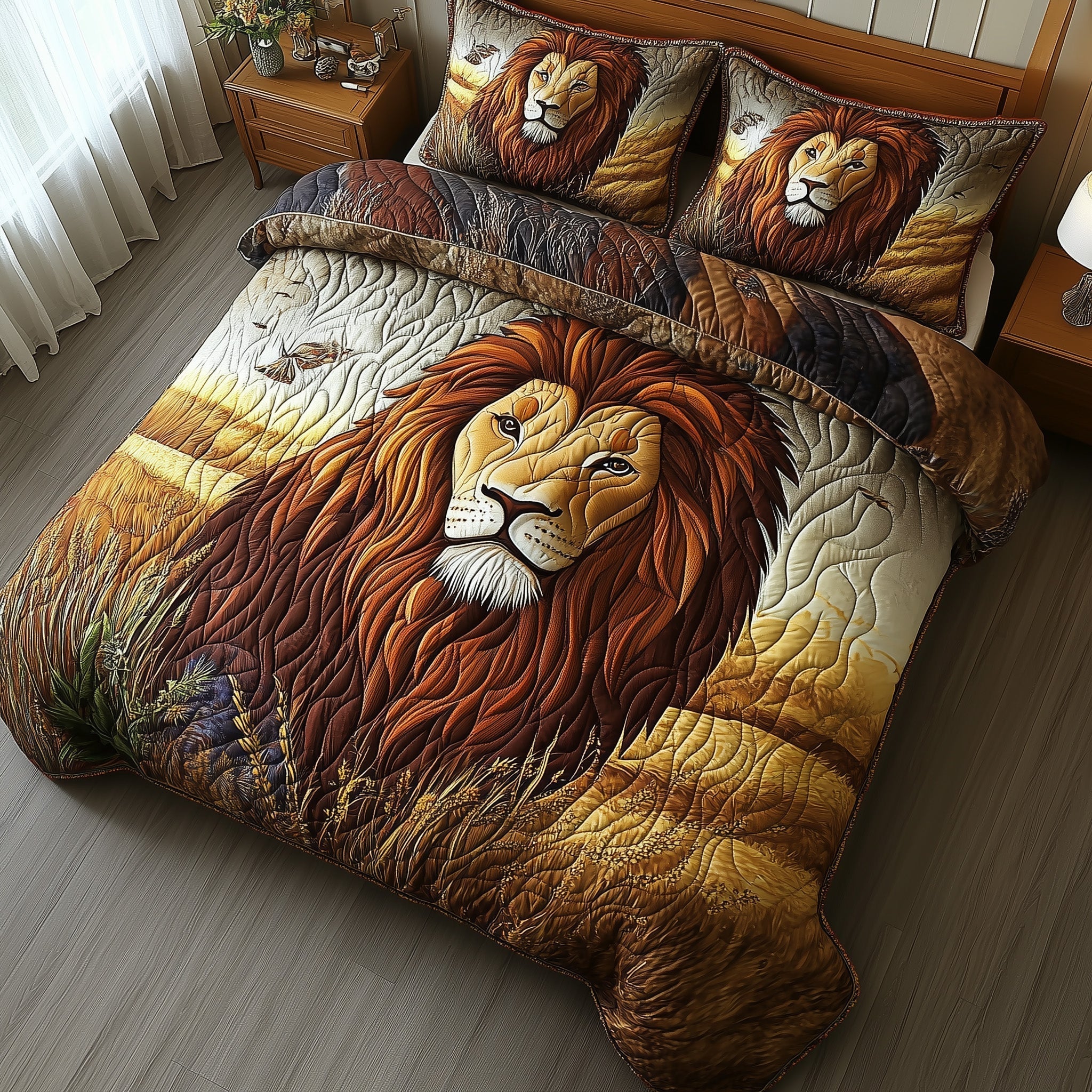 Majestic Lion Quilted Bedding Set Boho Bedroom Ideas Best Gift Ideas For Lion Lovers