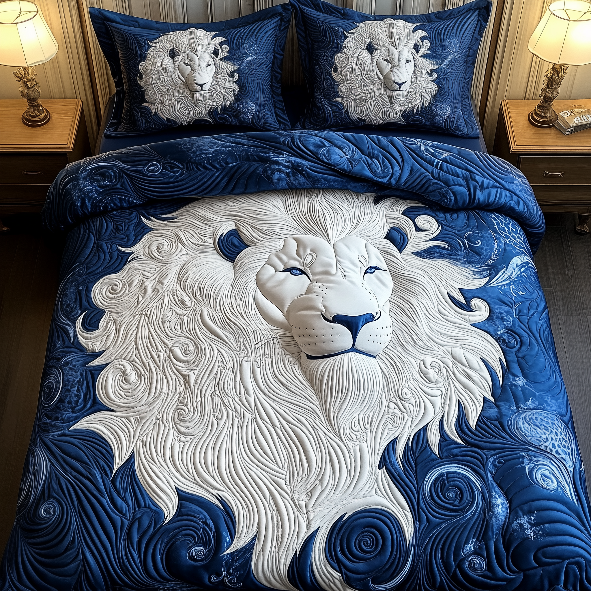 Majestic Lion Quilted Bedding Set Good Bed Sets Gifts For Someone Who Likes Lions