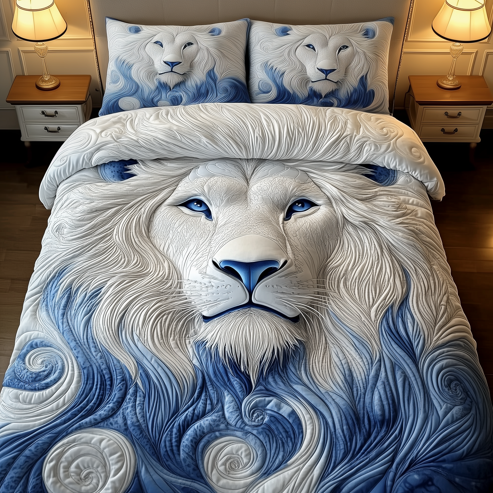 Majestic Lion Quilted Bedding Set Unique Bed Sheets Top Gifts For Lion Lovers