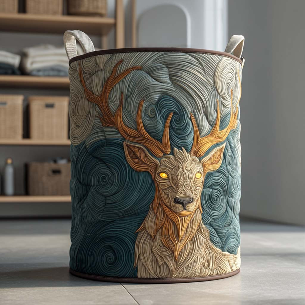 Majestic Mountain Stag Quilted Laundry Basket Nice Laundry Hamper Dad Fathers Day Gifts