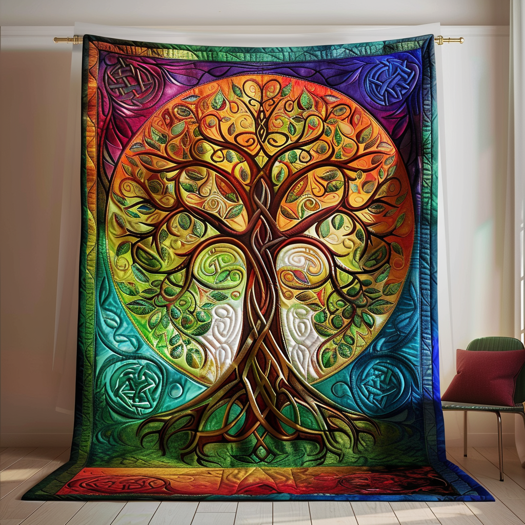Majestic Tree of Life Quilted Blanket Good Bed Sets Tree Of Life Gifts For Grangarents