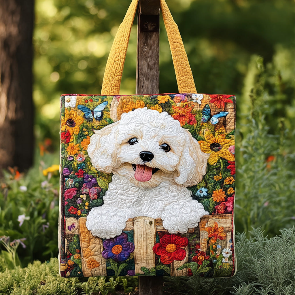 Maltipoo Bliss Quilted Tote Bag Patchwork Tote Bag Mother's Day Gifts For Daughter In Law