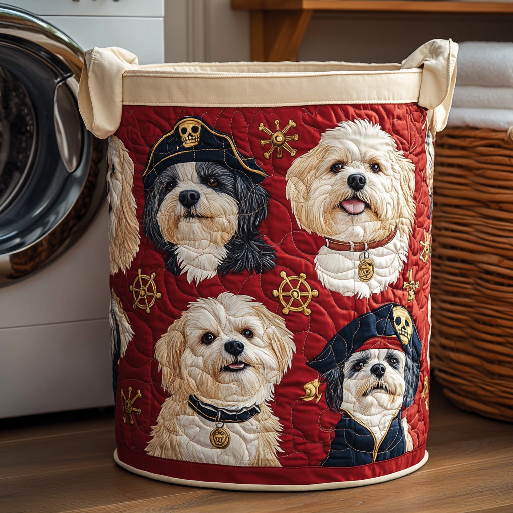Map of Tails Quilted Laundry Basket Unique Laundry Hamper Good Gifts For Dog Lovers