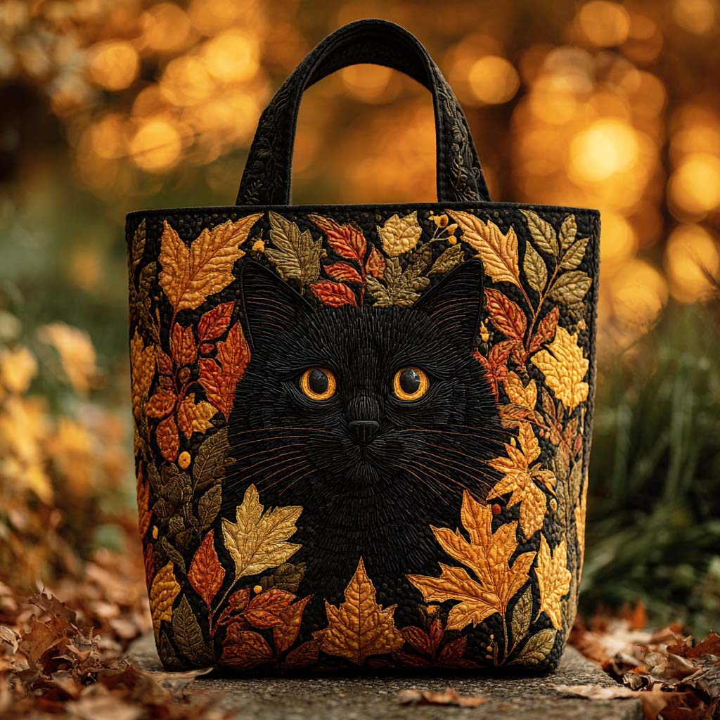 Maple Shadow Cat Quilted Tote Bag Shoulder Bag Mother In Law Mothers Day Gifts