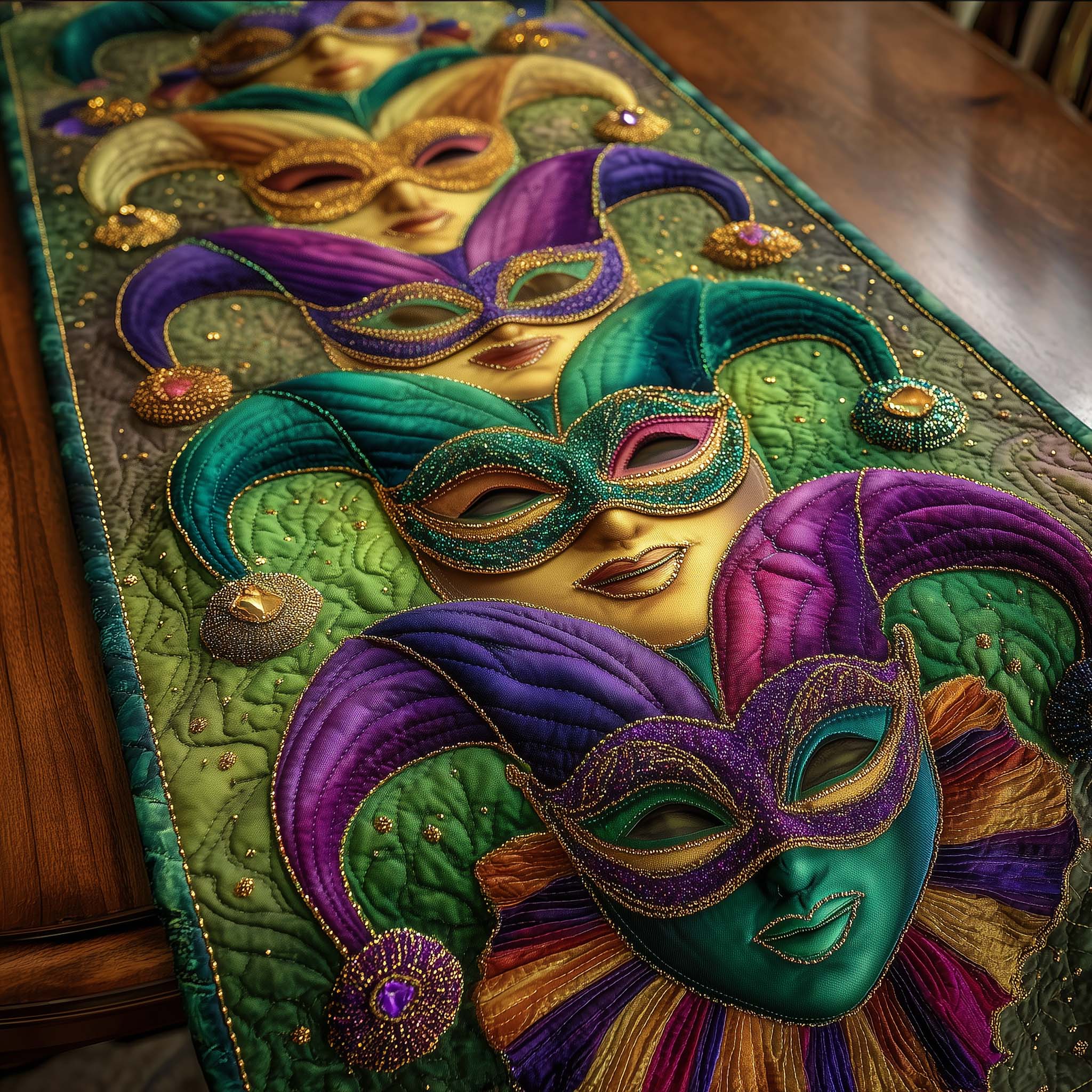 Mardi Gras Quilted Table Runner Dining Room Decor Ideas Mardi Gras Gift Shop