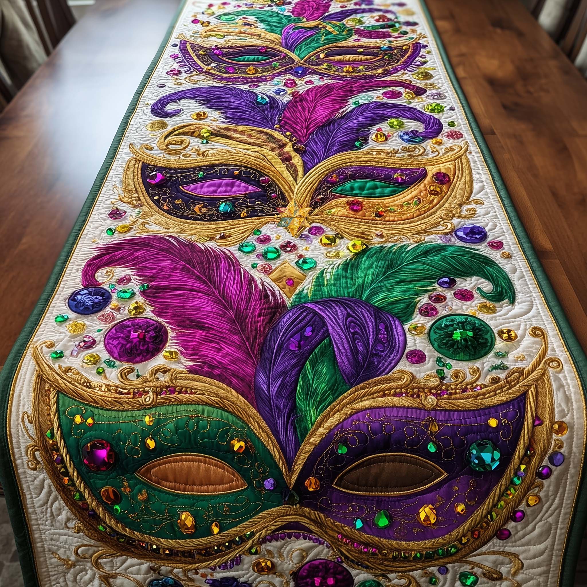 Mardi Gras Quilted Table Runner Dining Room Decor Unique Mardi Gras Gifts