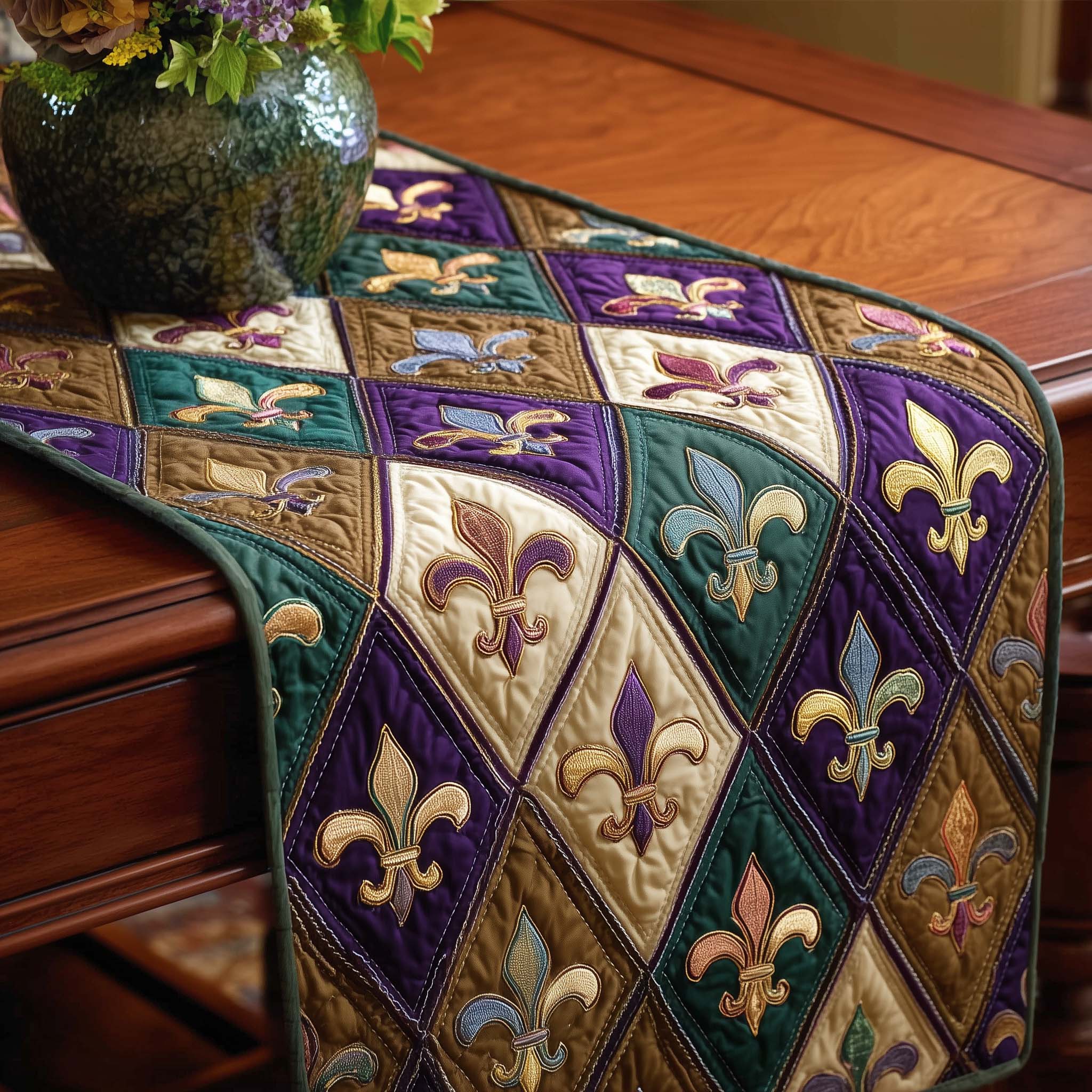 Mardi Gras Quilted Table Runner Elegant Holiday Table Runners Mardi Gras Gifts For Him