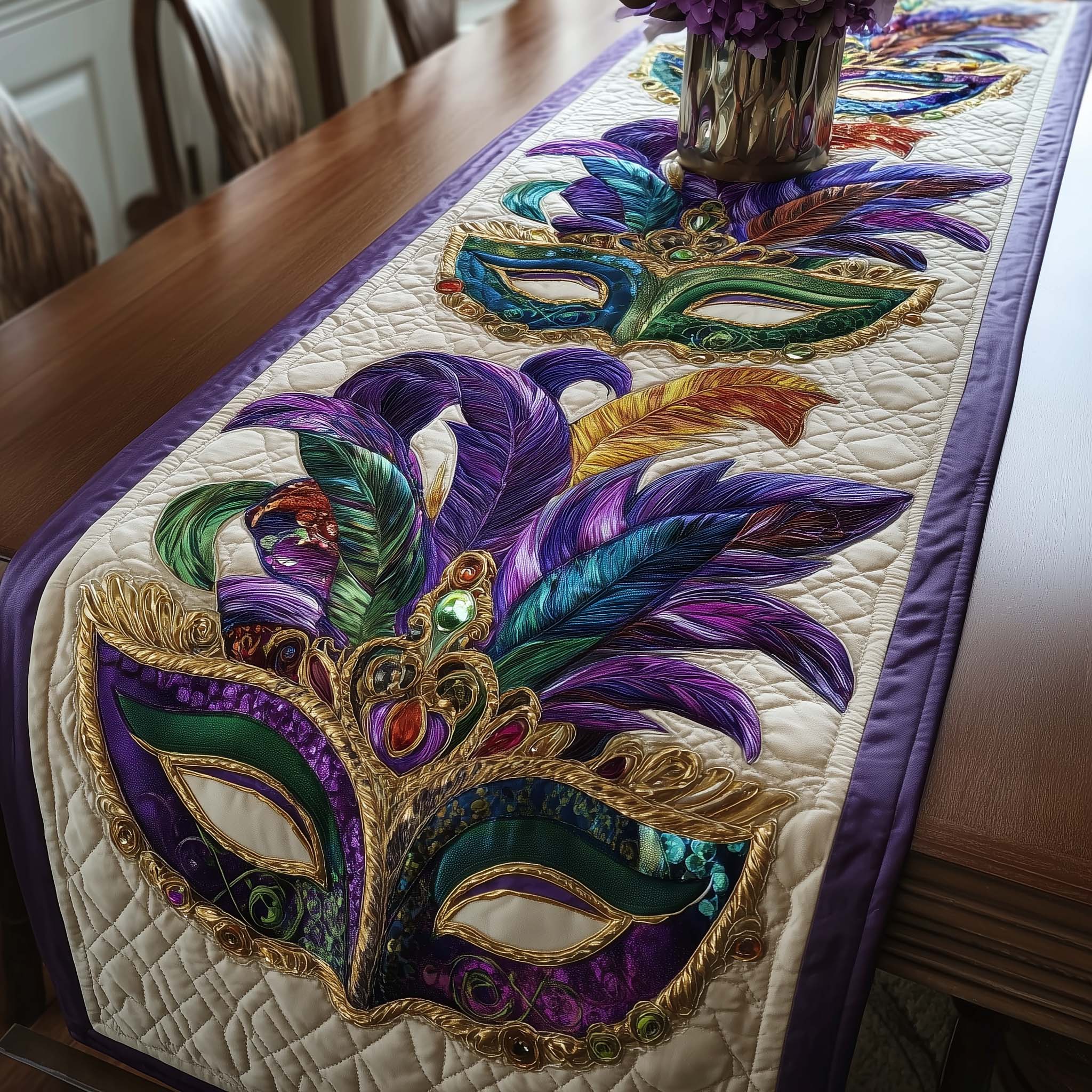 Mardi Gras Quilted Table Runner Holiday Table Runners Mardi Gras Gifts Items
