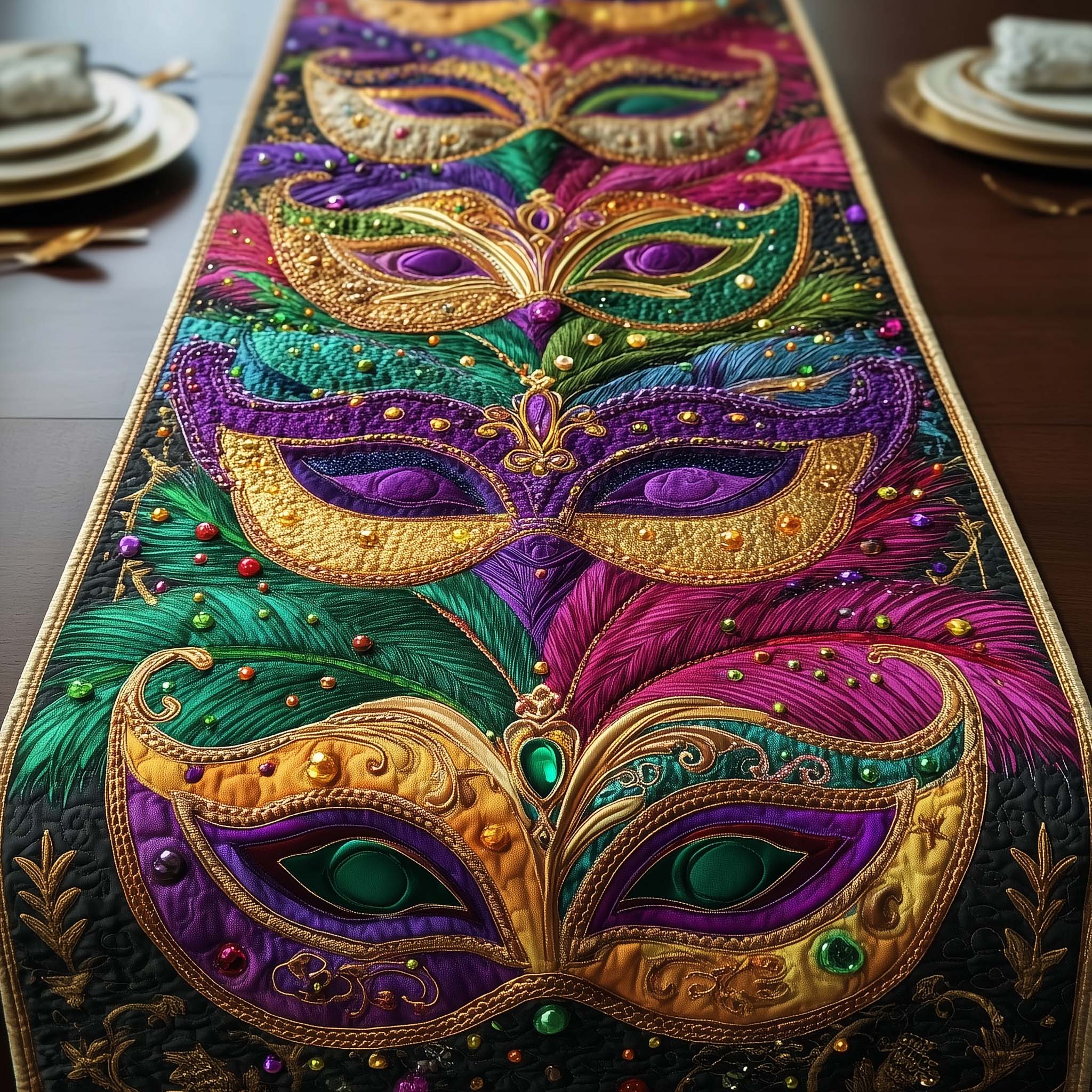 Mardi Gras Quilted Table Runner Kitchen Table Decor Ideas Mardi Gras King Gifts