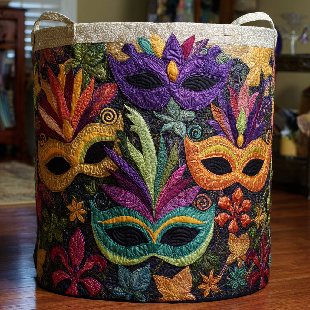 Mardi Magic Quilted Laundry Basket Coolest Laundry Baskets Mardi Gras Themed Gifts