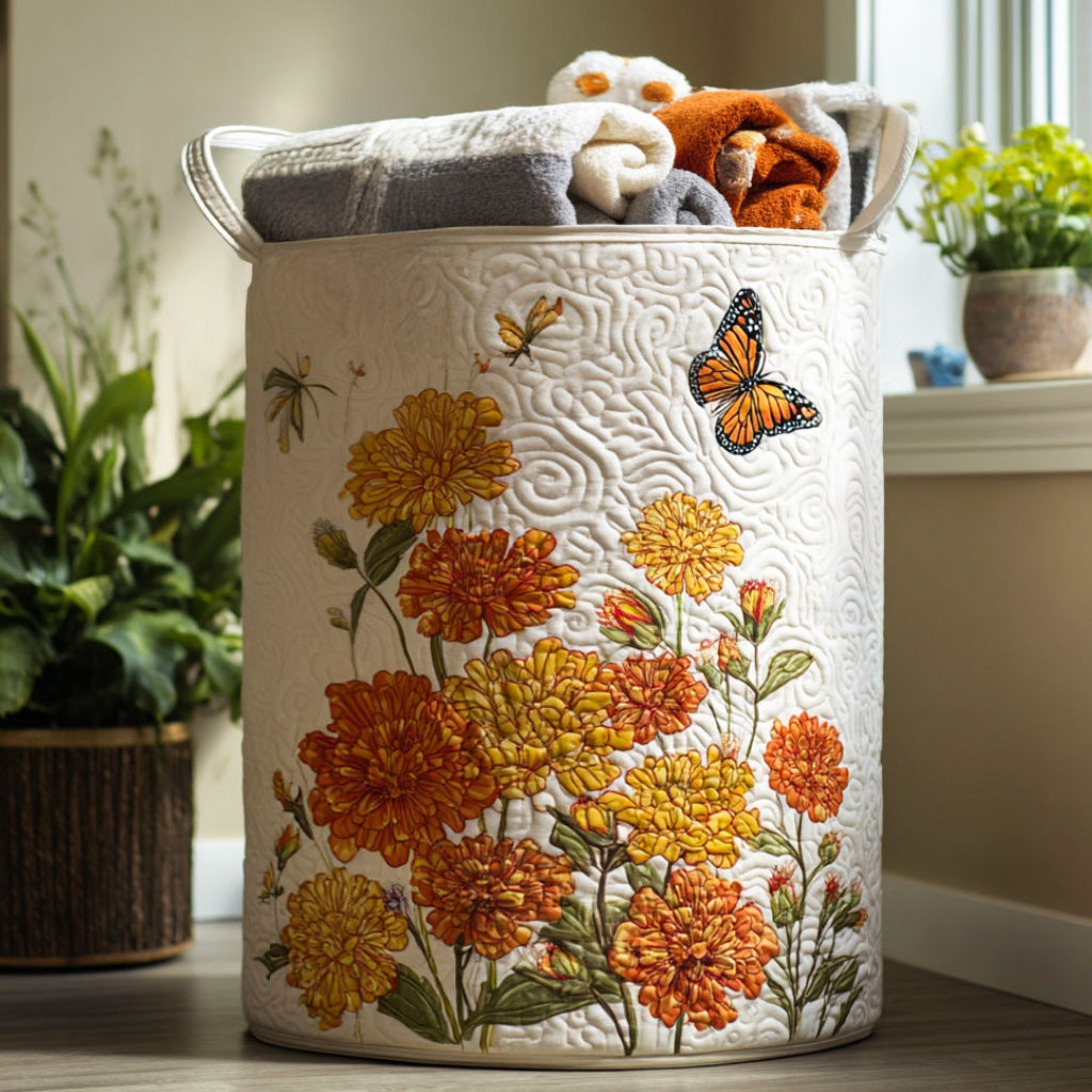 Marigold Spirit Quilted Laundry Basket Dirty Laundry Basket Dia De Los Muertos Gifts For Dad