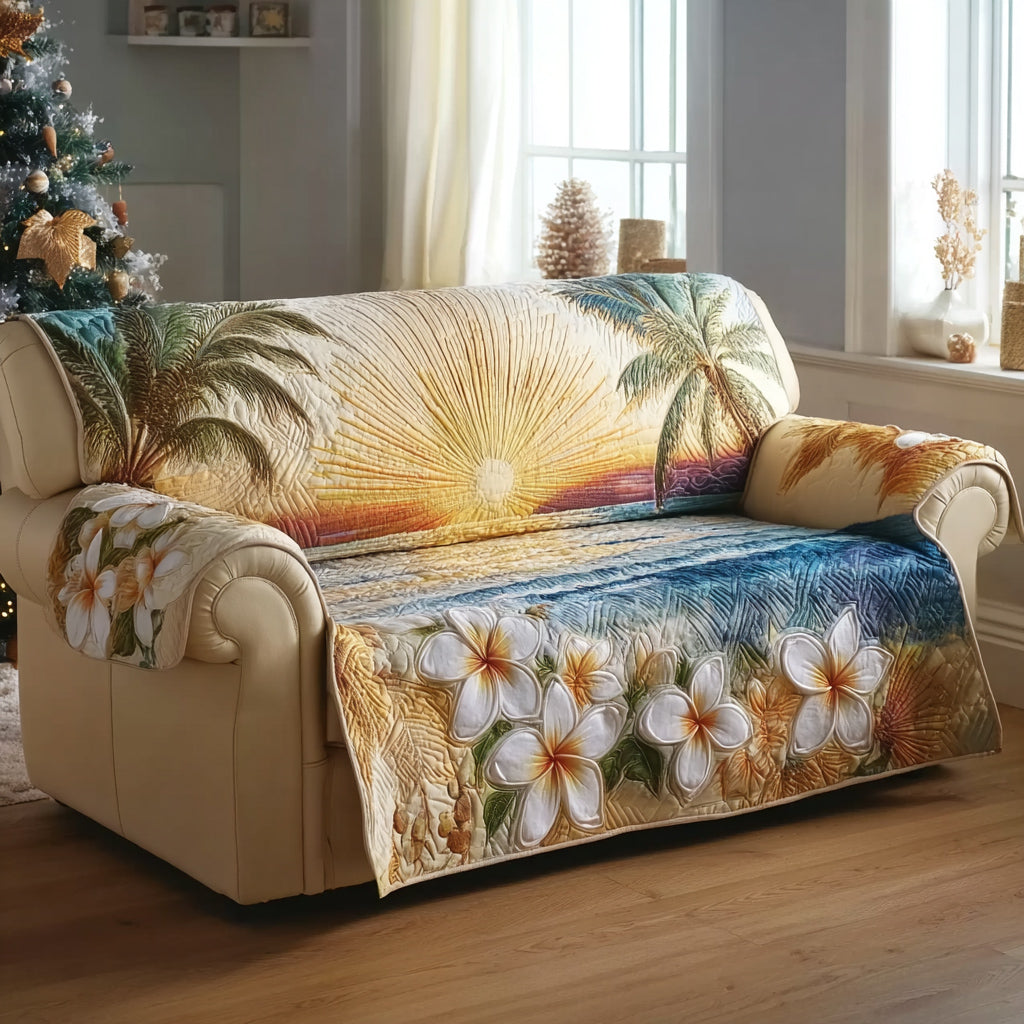 Marine Flora Quilted Sofa Cover Couch And Sofa Covers Beach Housewarming Gifts