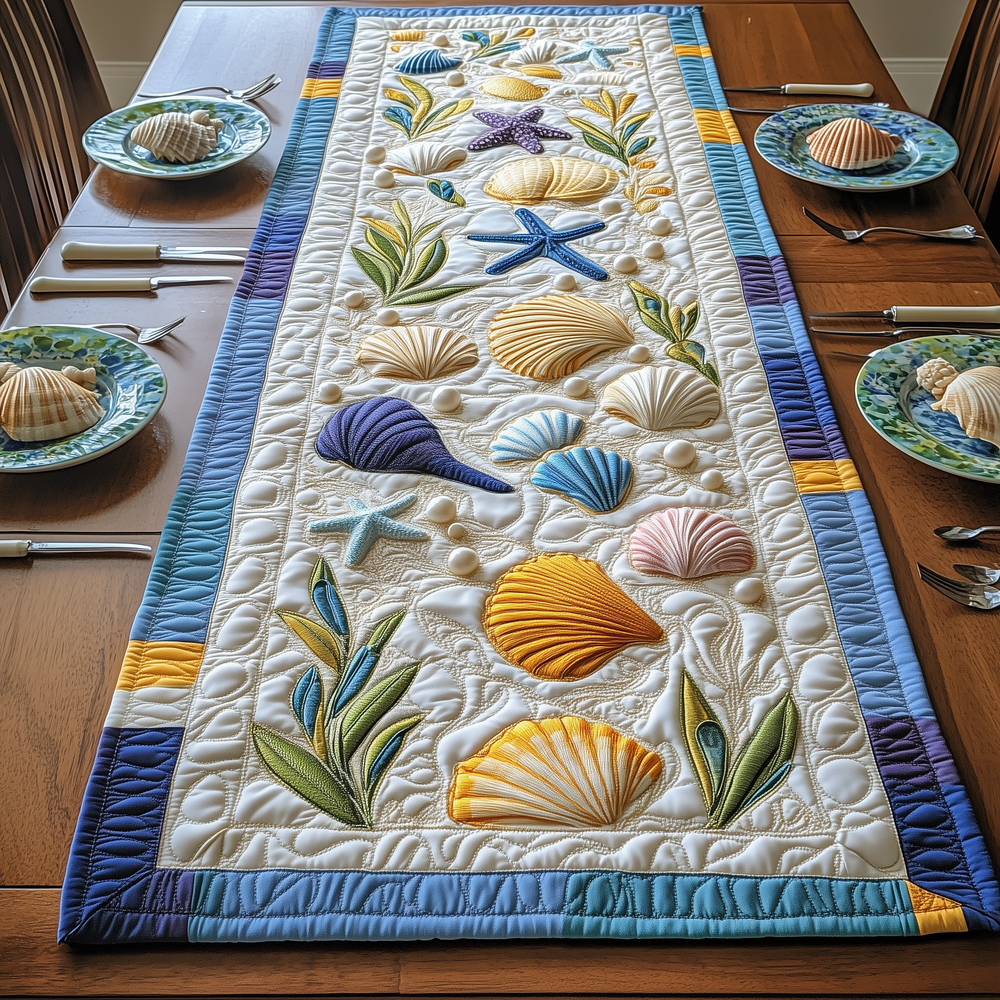 Marine Melody Quilted Table Runner Dinner Table Runner Top Father's Day Gifts