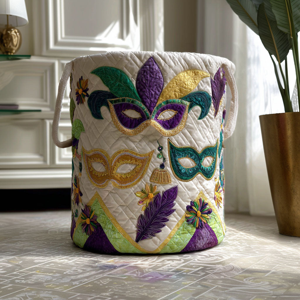 Masquerade Queen Quilted Laundry Basket Unique Cool Laundry Basket Mardi Gras Gifts Merchandise