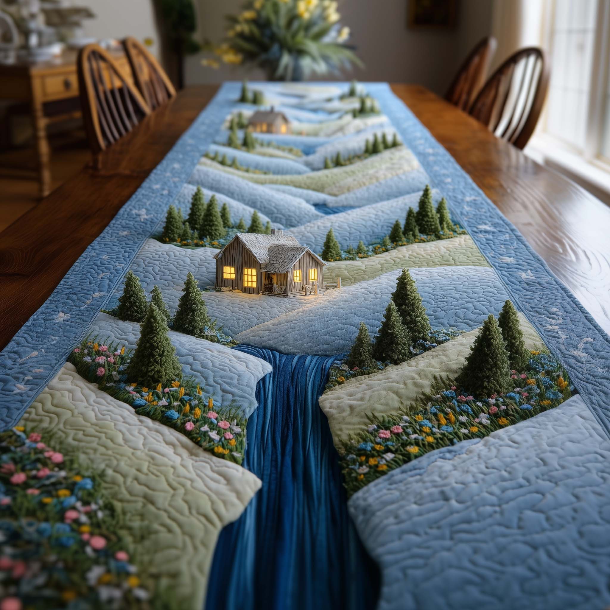 Meadow Cabin Quilted Table Runner Dining Table Decor Ideas Best Gifts For Mom Birthday