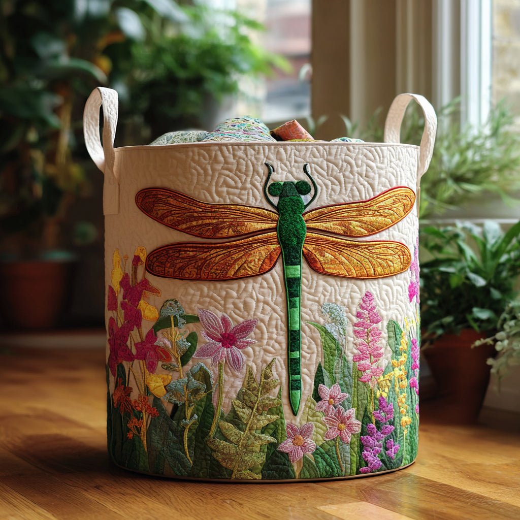 Meadow Drifter Quilted Laundry Basket Hamper Basket Dragonfly Gifts For Women