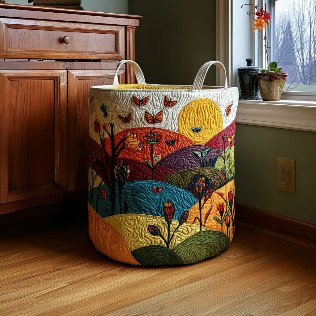 Meadow Glow Quilted Laundry Basket Biggest Laundry Basket Best Mothers Day Gifts