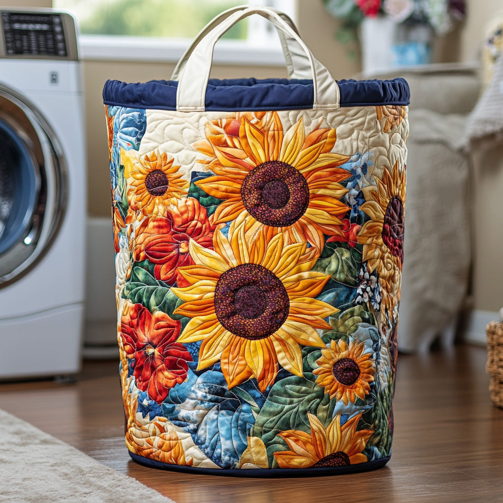 Meadow Gold Quilted Laundry Basket Farmhouse Laundry Hamper Best Birthday Gifts For Mothers