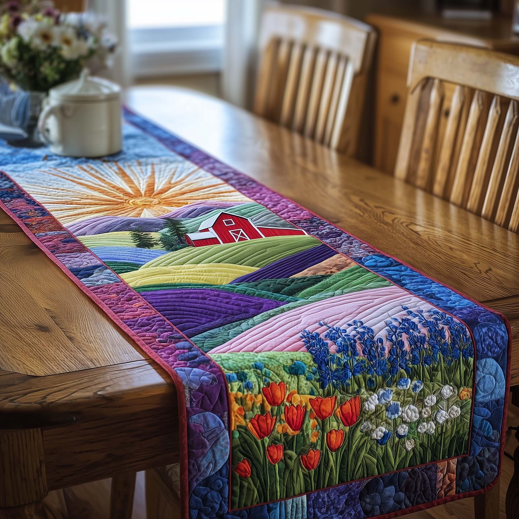 Meadow Homelife Quilted Table Runner Country Table Runners Best Christmas Gifts For Grandma
