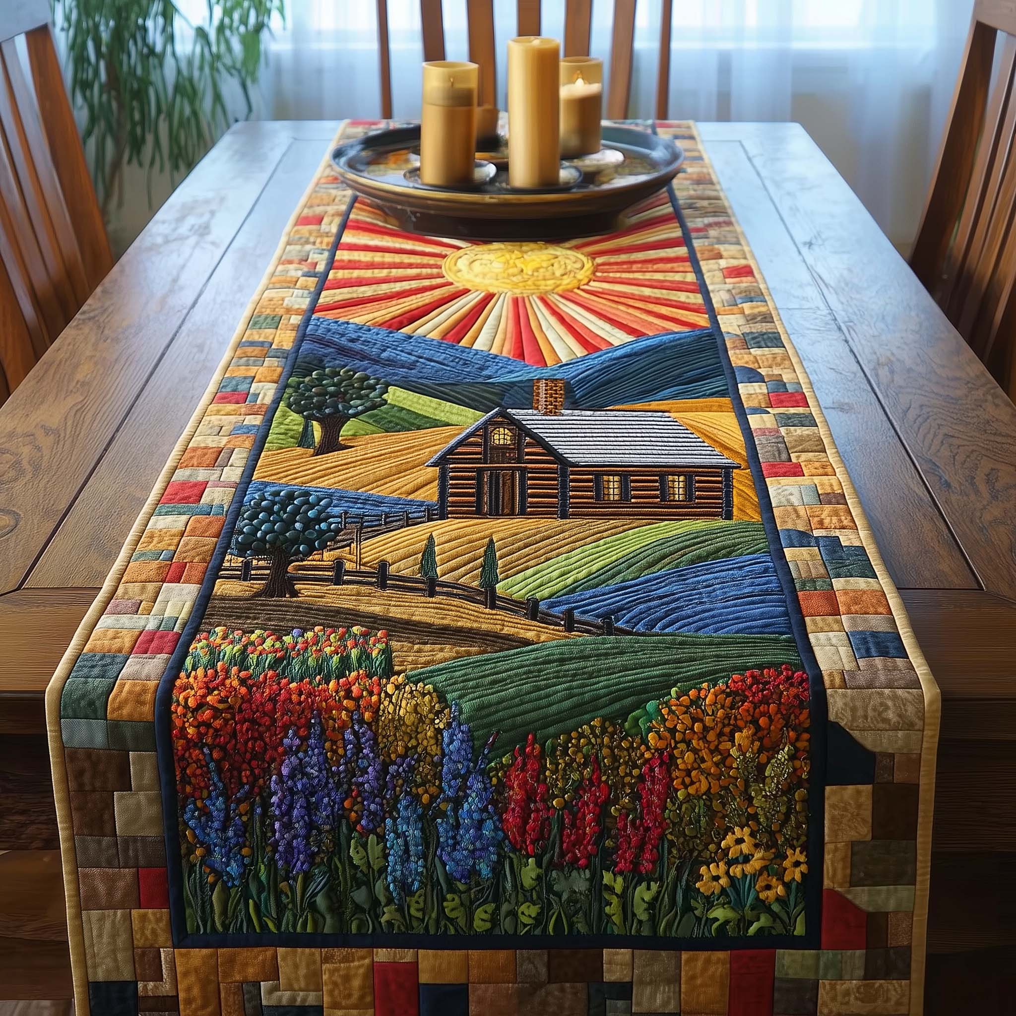 Meadow Homelife Quilted Table Runner Farmhouse Holiday Table Runner Great Gift Ideas For Grandma