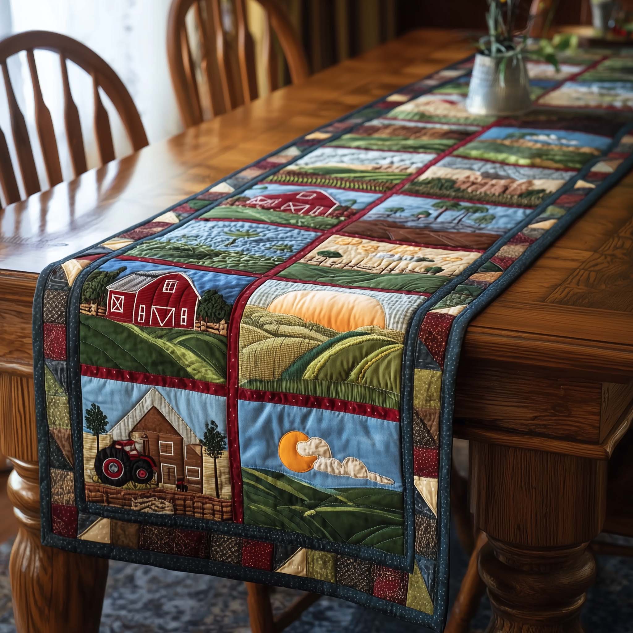 Meadow Homelife Quilted Table Runner Farmhouse Table Runner Gifts For Family