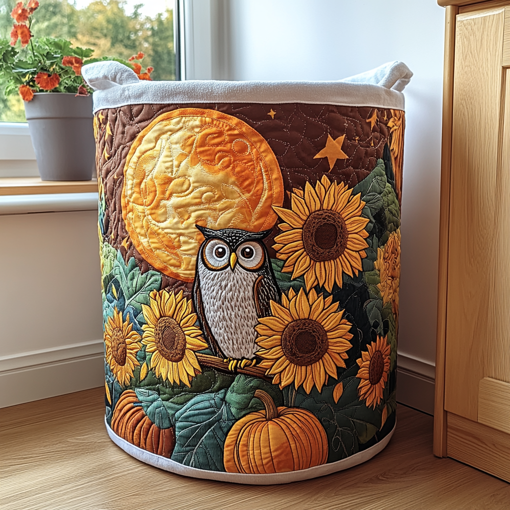 Meadow Owl Quilted Laundry Basket Foldable Laundry Basket Owl Christmas Presents