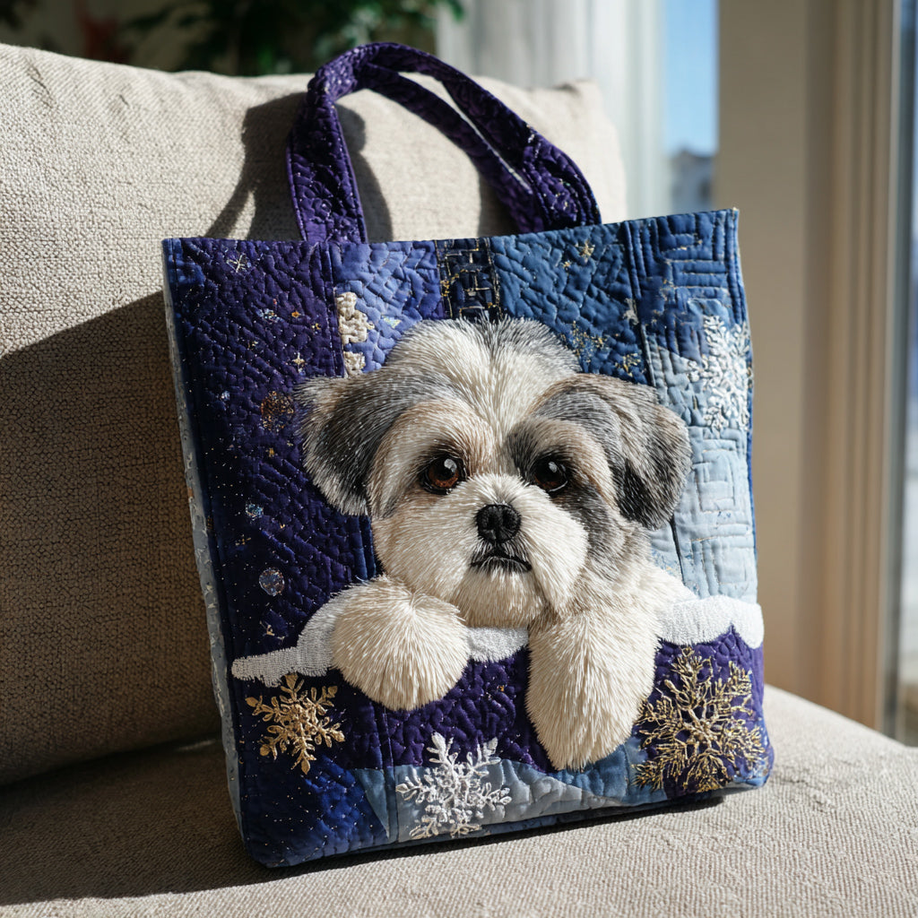 Meadow Shih Tzu Quilted Tote Bag Best Mom Tote Bag Mother's Day Gifts For Girlfriend