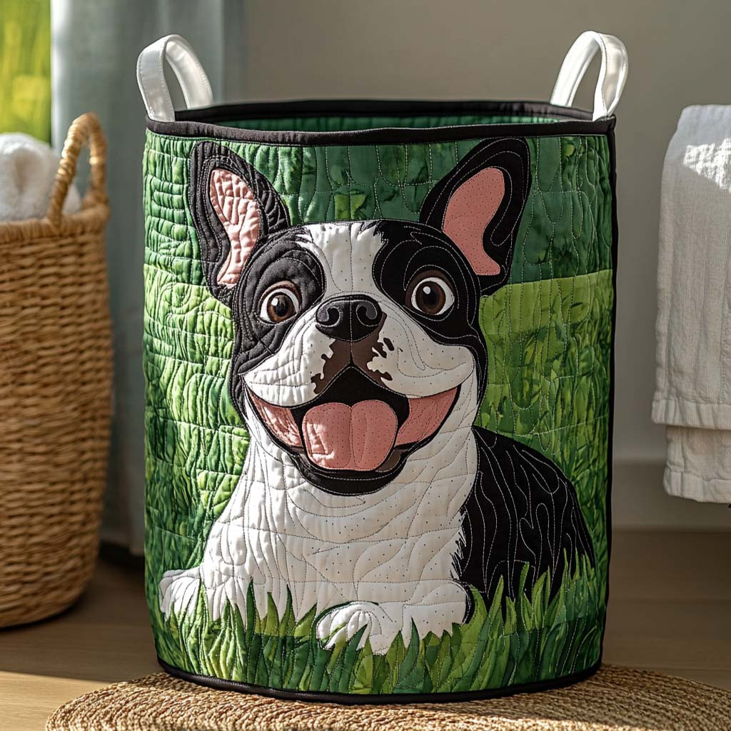 Meadow Smile Quilted Laundry Basket Laundry Hamper Gifts For Dog Dad Father's Day Ideas