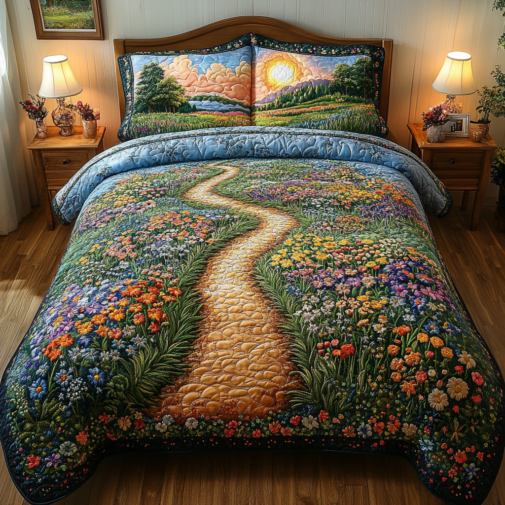 Meadow Sunrise Quilted Bedding Set Best Comforter Sets Mother's Day Presents For Grandma