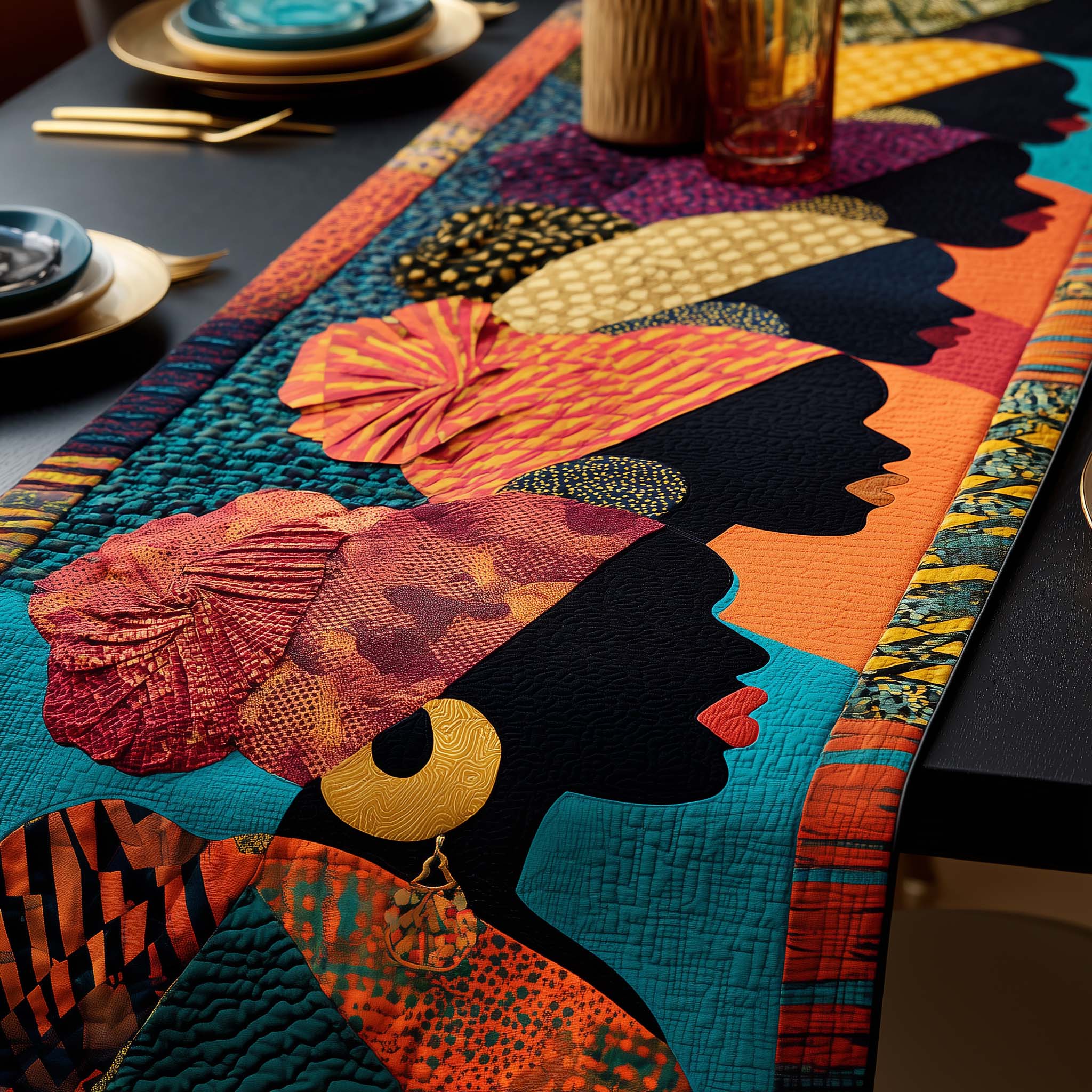 Melanin Queens Quilted Table Runner Dining Decor Melanin Black Women Gift Ideas