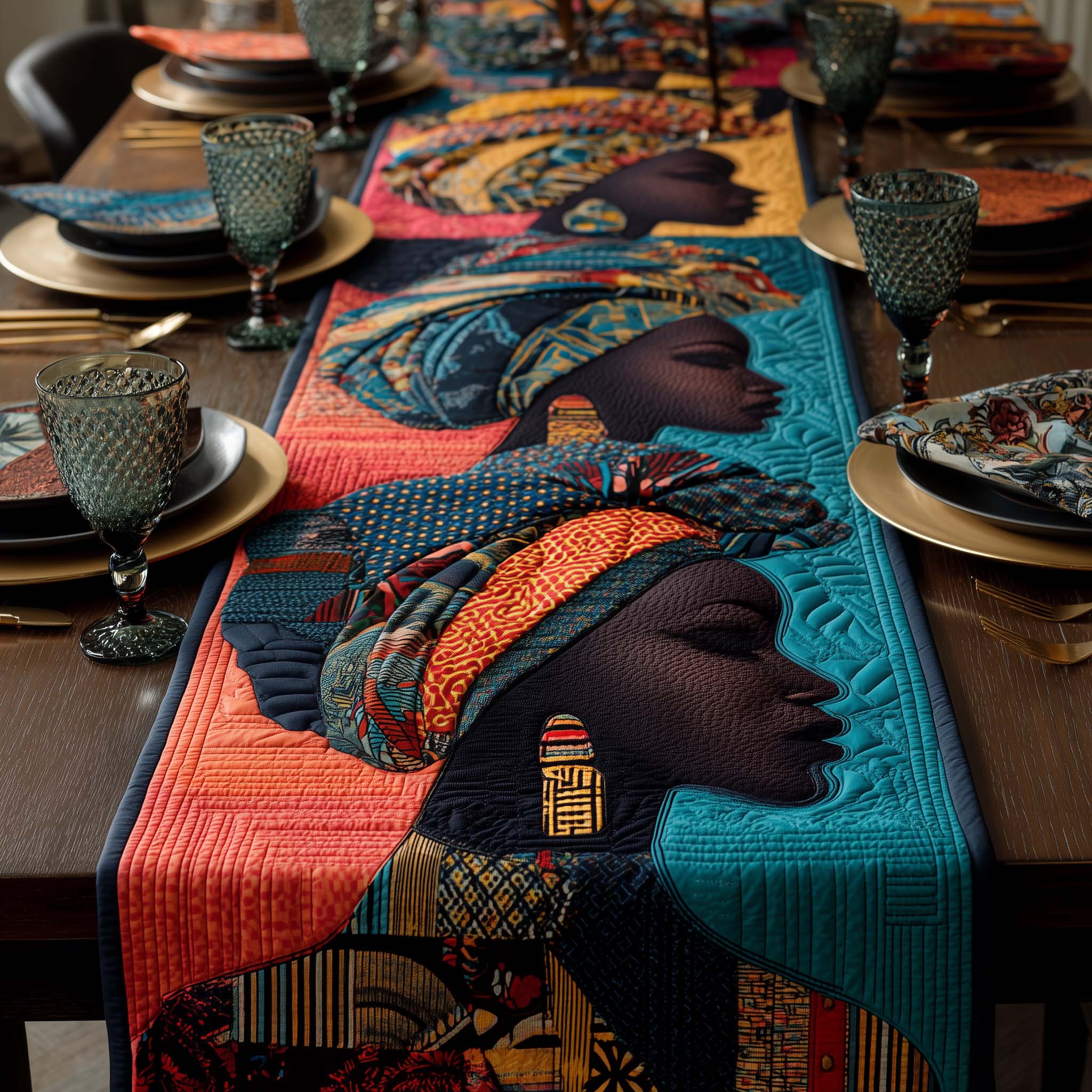 Melanin Queens Quilted Table Runner Dining Room Decor African American Gifts For Women