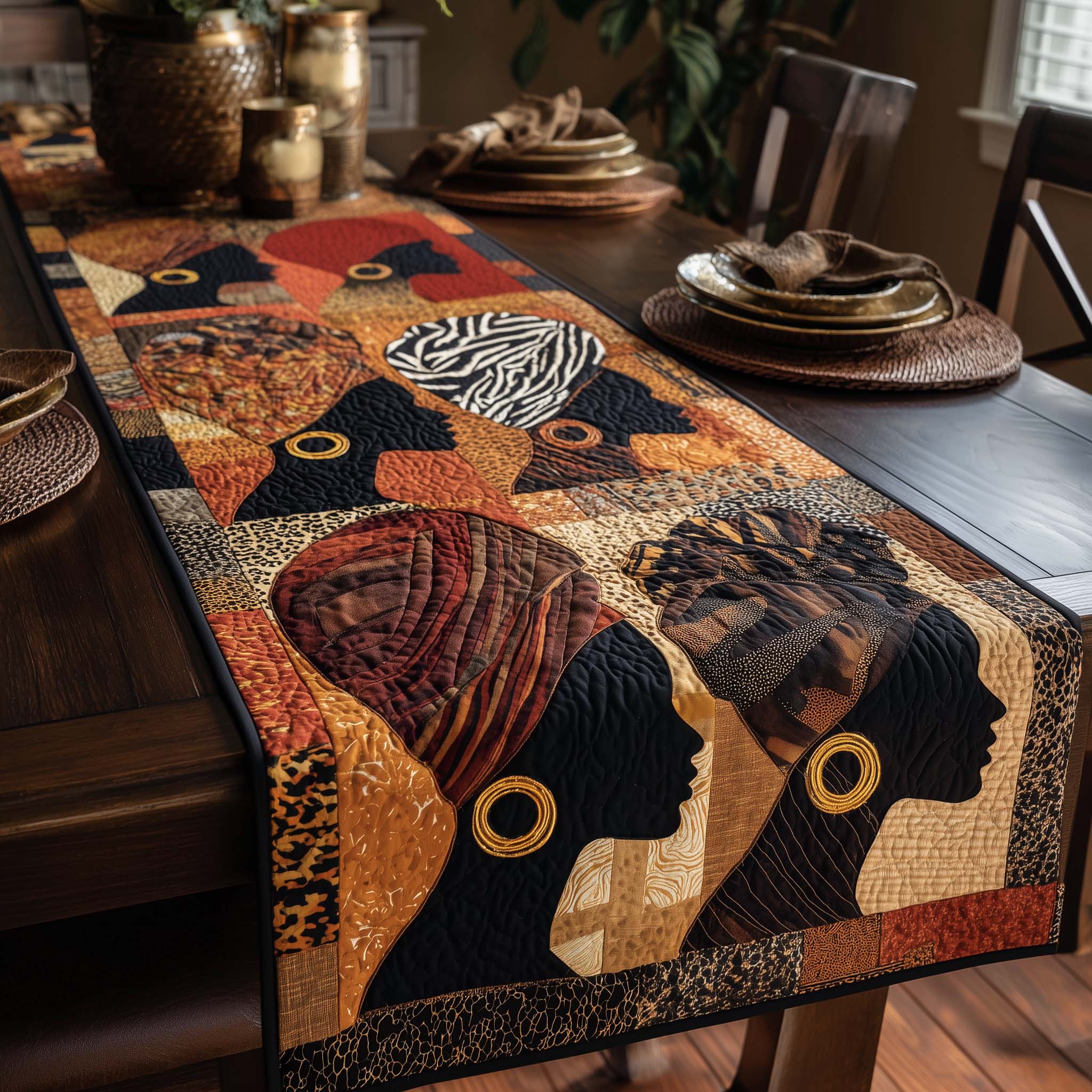 Melanin Queens Quilted Table Runner Kitchen Table Decor Ideas Gifts For Black History Month