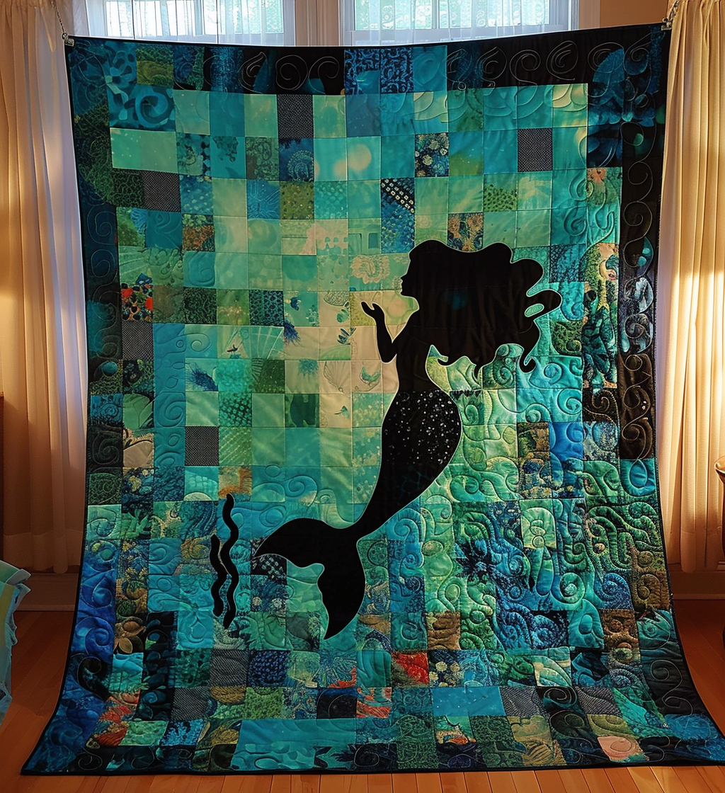 Mermaid's Whisper Quilted Blanket Best King Sheet Set Mermaid Theme Gifts