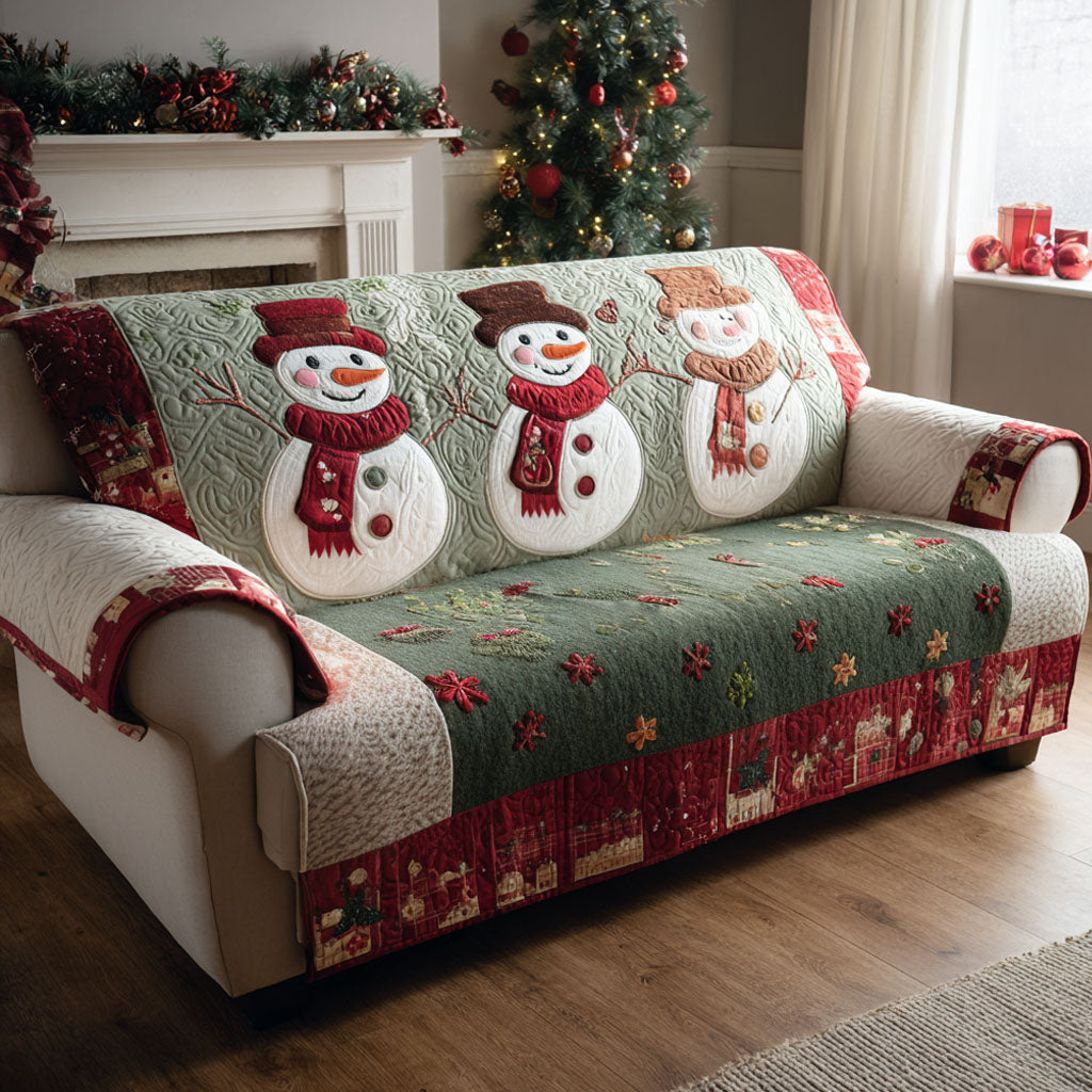 Merry Frost Quilted Sofa Cover Sofa Protector Cover Christmas Gifts For Husband