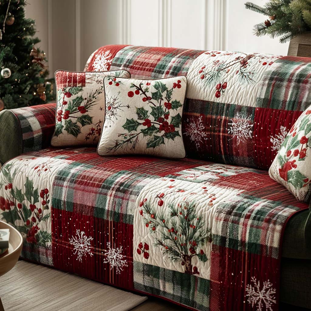 Merry Moments Quilted Sofa Cover Best Couch Covers Christmas Presents For Men