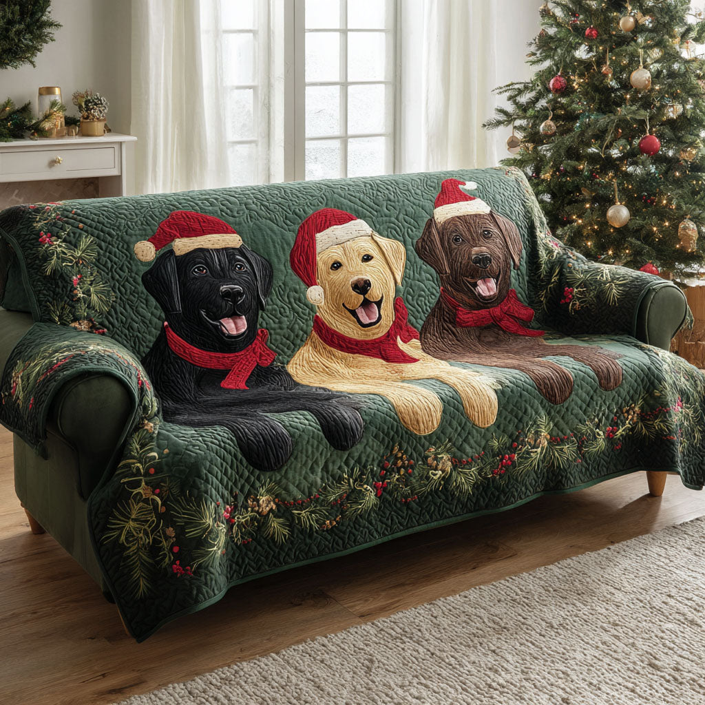 Merry Tails Quilted Sofa Cover Indoor Decoration French Bulldog Mom Gifts