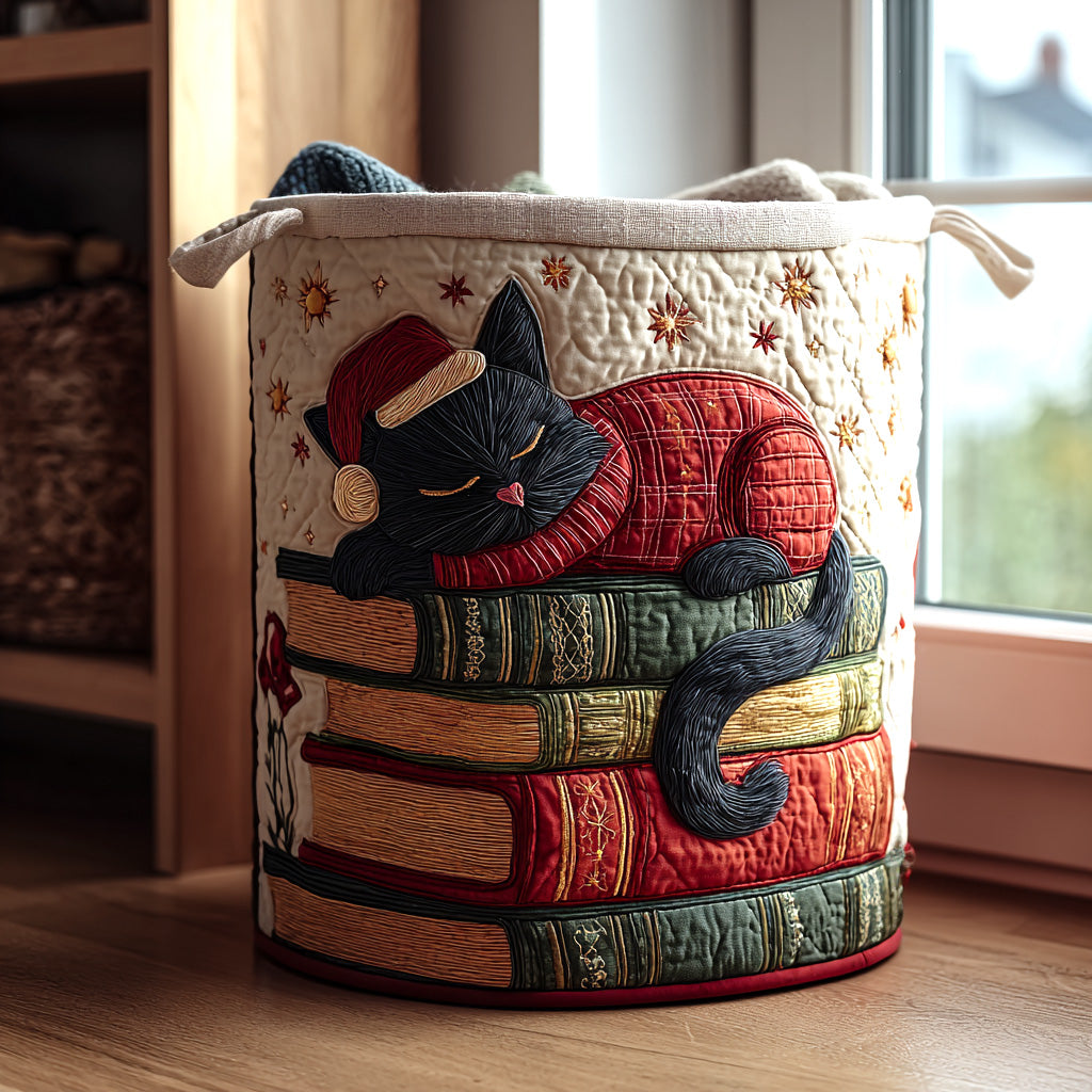 Merry Whiskers Quilted Laundry Basket Best Foldable Laundry Basket Grandparent Christmas Gifts