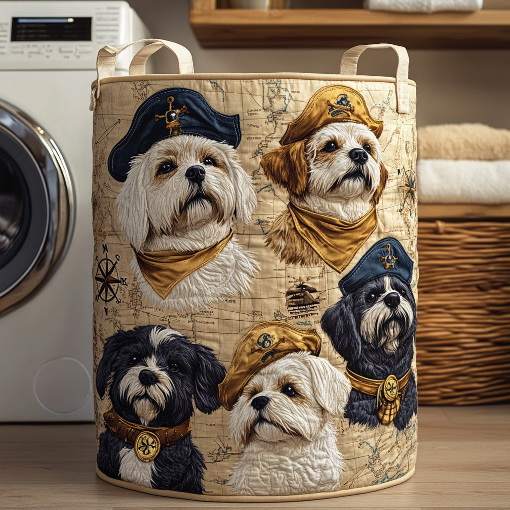 Midnight Anchor Maltese Quilted Laundry Basket Unique Laundry Basket Great Gifts For Dog Lovers