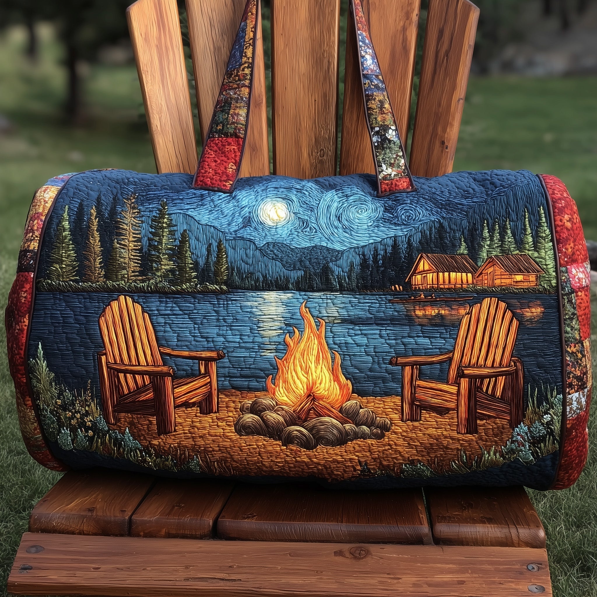 Midnight Campsite Quilted Duffle Bag Duffle Bag Sale Gift For Your Mother