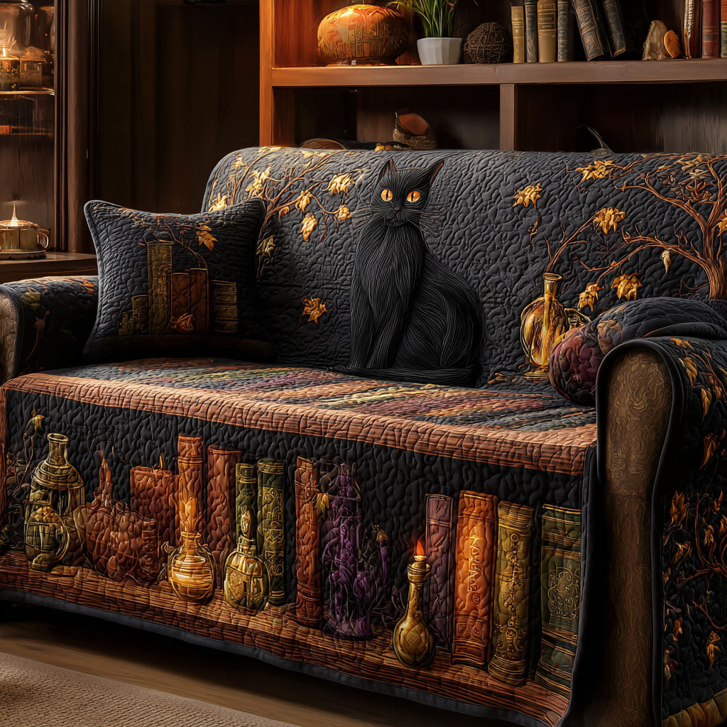 Midnight Chapters Quilted Sofa Cover Living Room Sofa Covers Book Lovers Gifts For Brothers