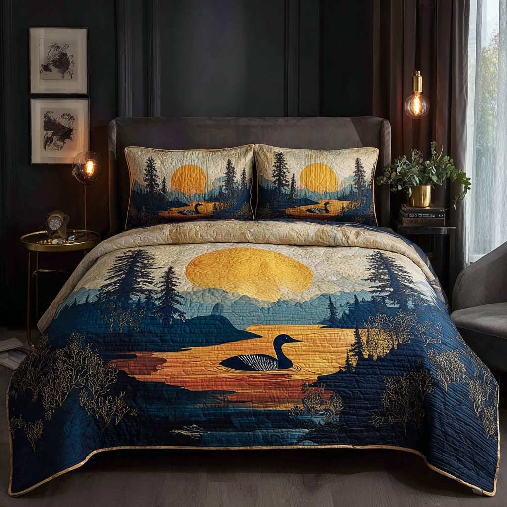 Midnight Loon Quilted Bedding Set Best Sheet Sets Father's Day Presents For Dad Ideas 2026