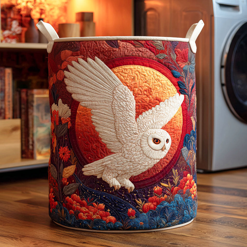 Midnight Moon Owl Quilted Laundry Basket Foldable Laundry Basket Owl Christmas Gifts