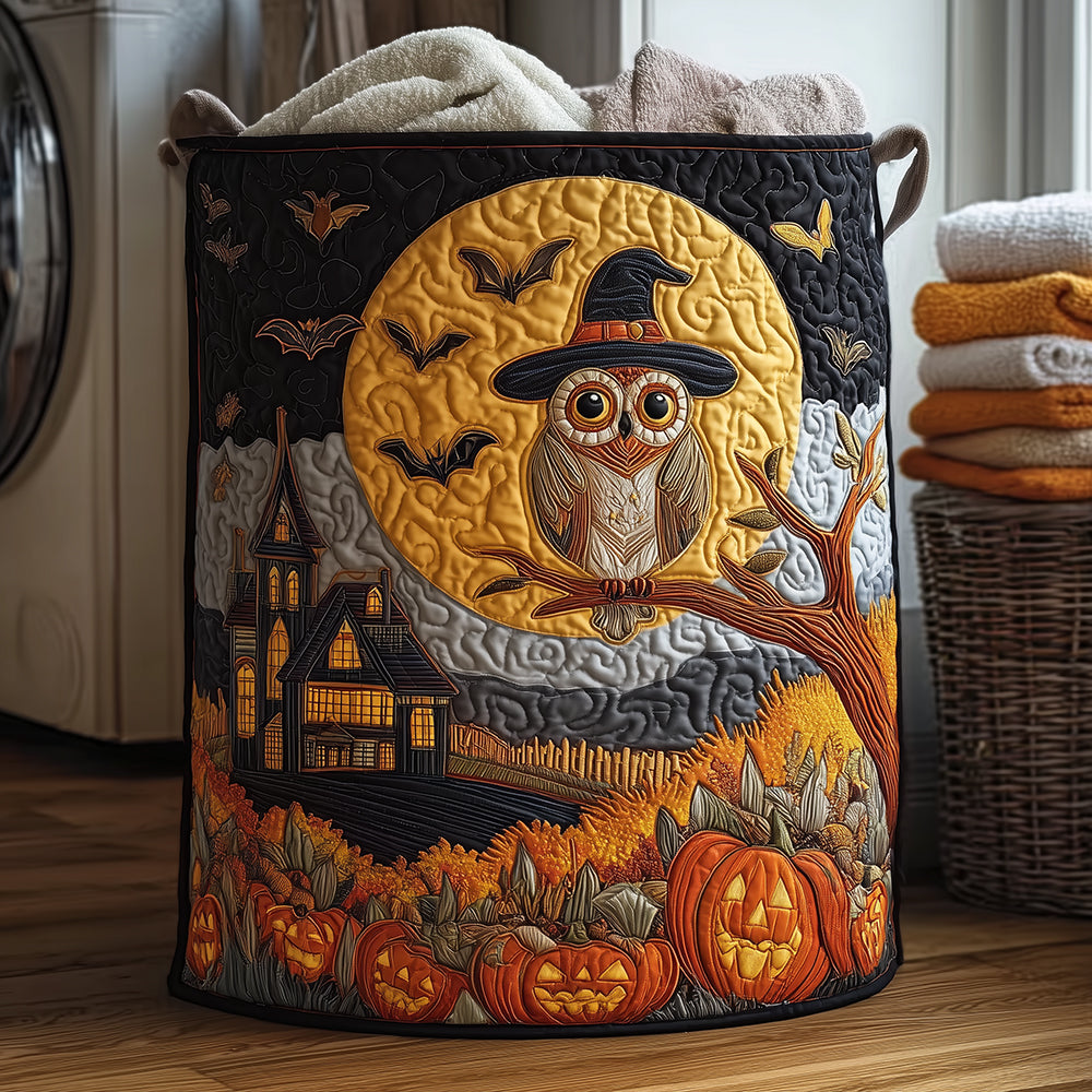 Midnight Owl Quilted Laundry Basket Unique Hampers Halloween Gift Ideas For Adults