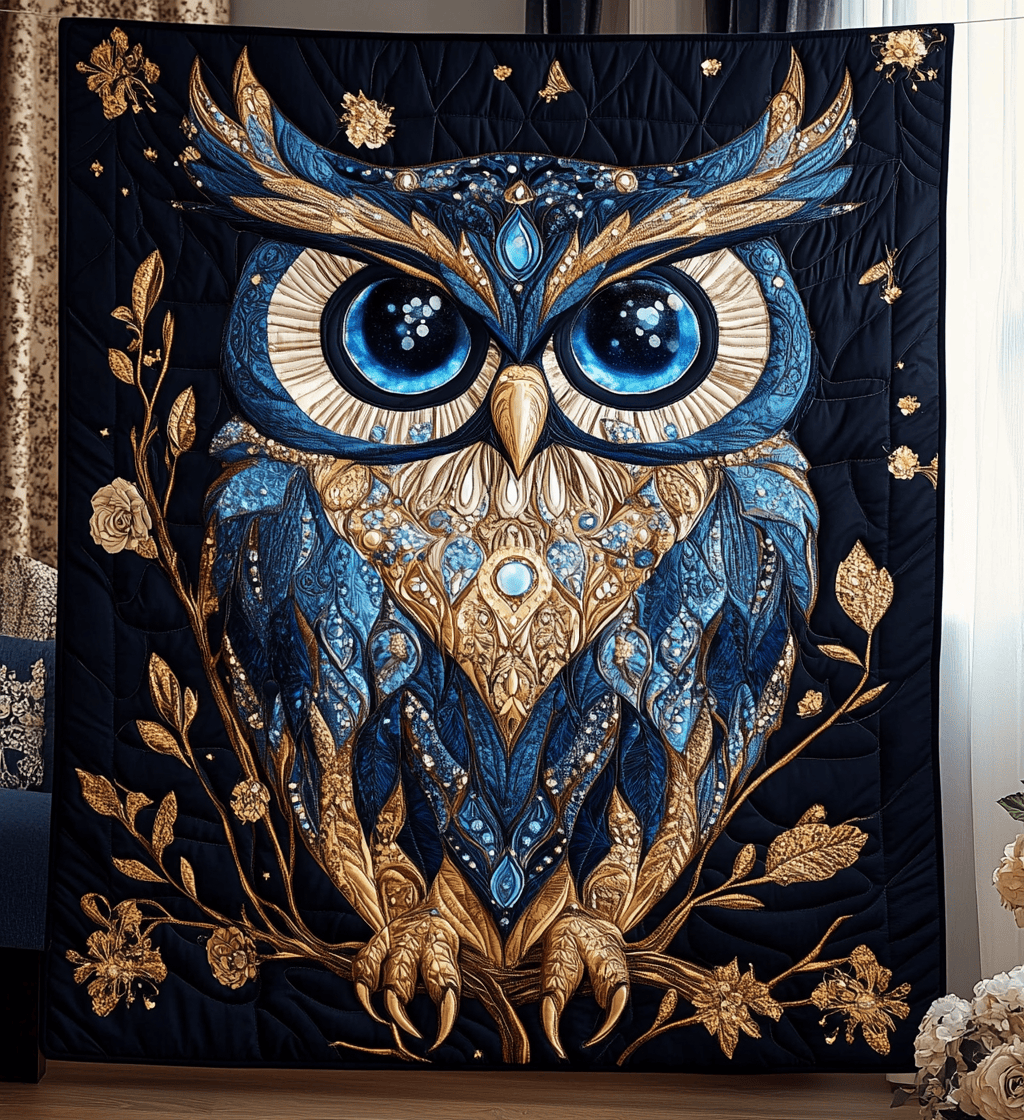 Midnight Owl Watch Quilted Blanket Comforter And Sheet Sets Cool Gifts For Dad